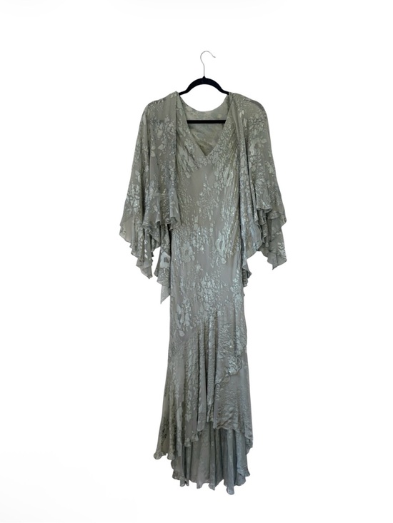 Alex Evenings Dresses & Skirts - Sage Green Silk Alex evenings Ruffled Maxi Dress